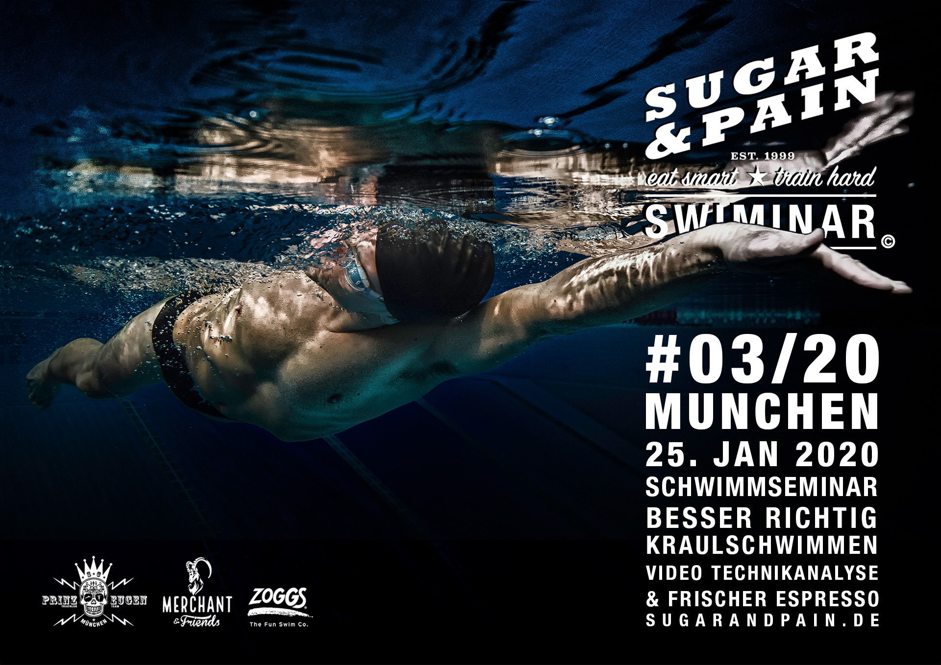 SUGAR & PAIN SWIMINAR #03/20 Richtige Kraultechnik – Das Schwimmseminar mit Videoanalyse / Titel © Stefan Drexl