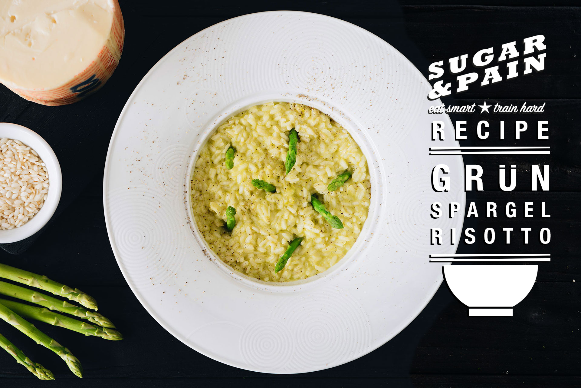GOOD FOOD Rezept: Cremiges Spargel Risotto mit grünen Spargel Titelbild © SUGAR & PAIN / Adeobe Stock