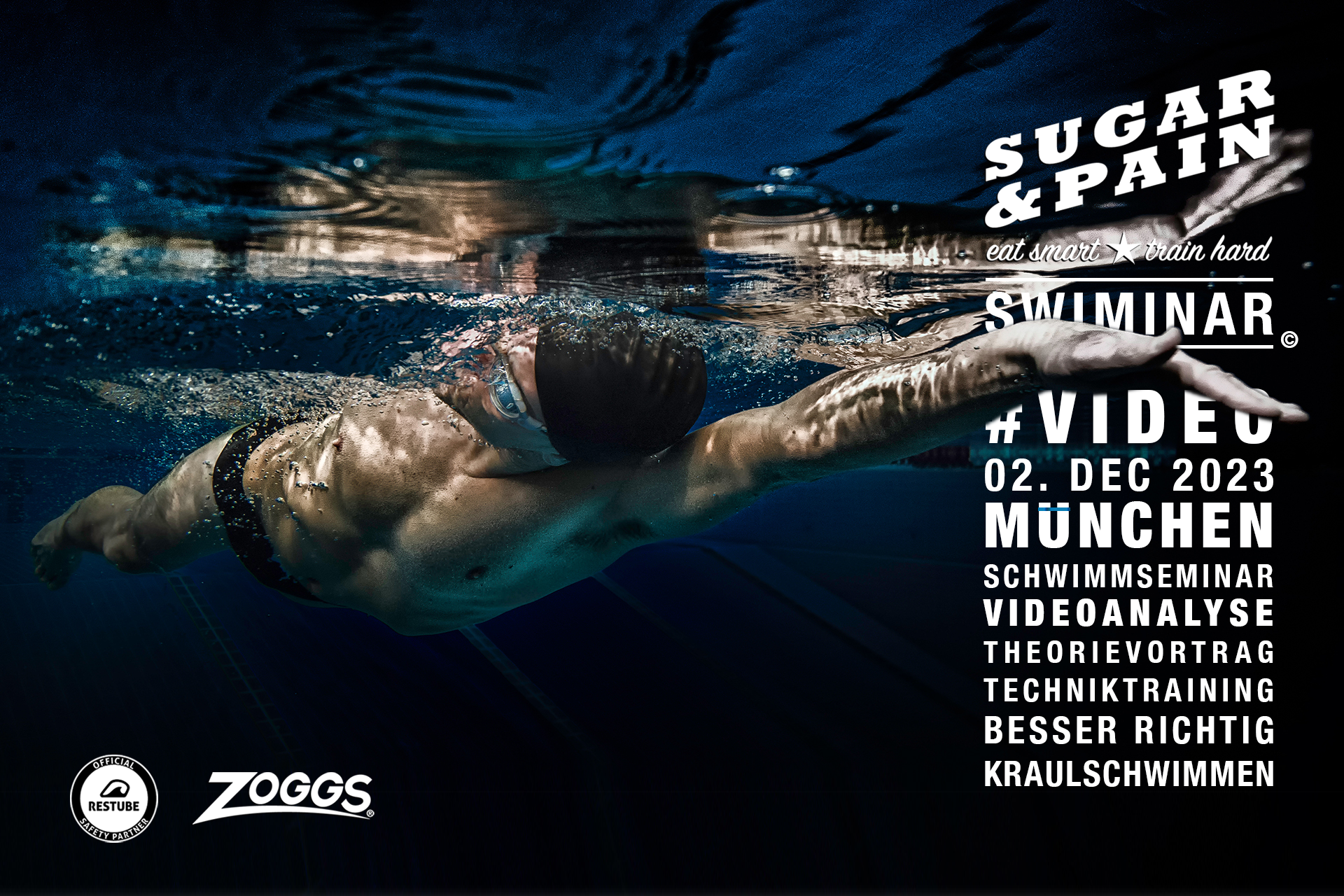 SWIMINAR #VIDEO 03/24 Richtig Kraulschwimmen wie ein Profi / Photo & Titel © Stefan Drexl, SUGAR & PAIN